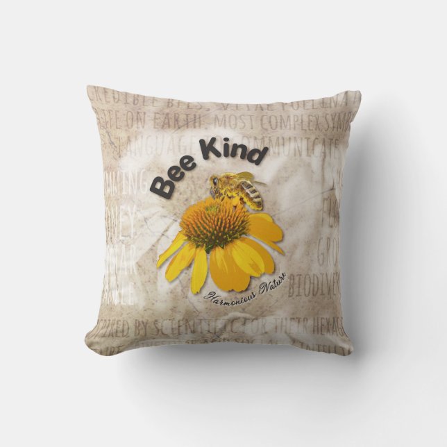 Bee Kind - Harmoniserad natur Kudde (Framsida)