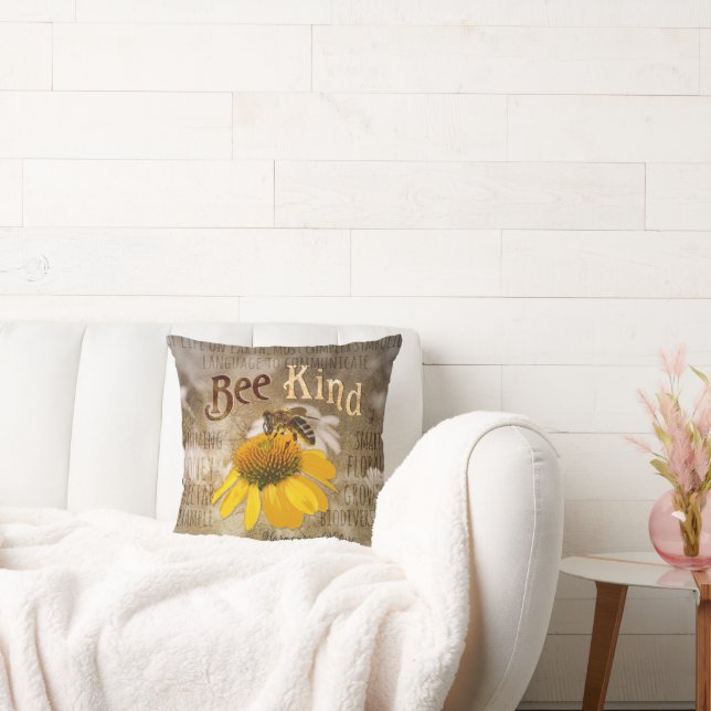 Bee Kind - Harmoniserad natur Kudde (Soffa)