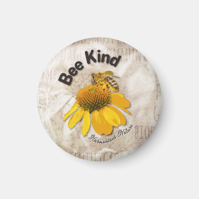 Bee Kind - Harmoniserad natur Magnet (Framsidan)