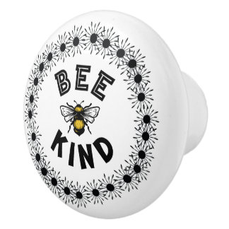 Bee Kind Humla Kindness Blommigt Design Knopp