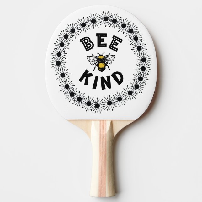 Bee Kind Humla Kindness Blommigt Design Pingisracket (Framsidan)