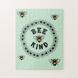 Bee Kind Humla Kindness Blommigt Design Pussel