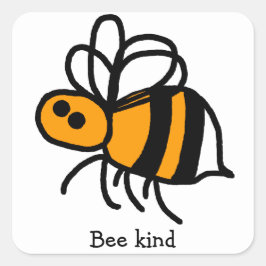 Bee Kind Humla Stickers 20 per lakan Fyrkantigt Klistermärke
