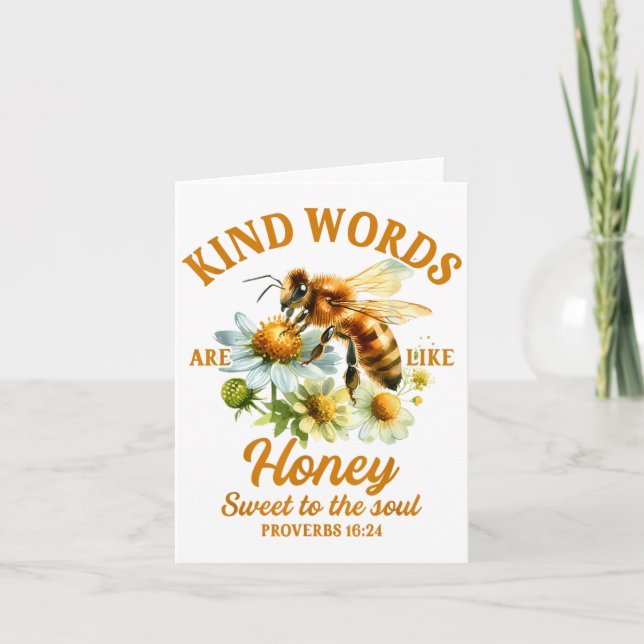 Bee Kind Kindness Motivational Kind Words Are Like Kort (Framsida)