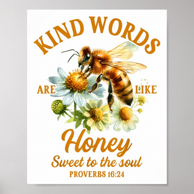 Bee Kind Kindness Motivational Kind Words Are Like Poster (Framsidan)