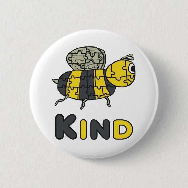 Bee Kind Puzzle Knapp (Framsida)
