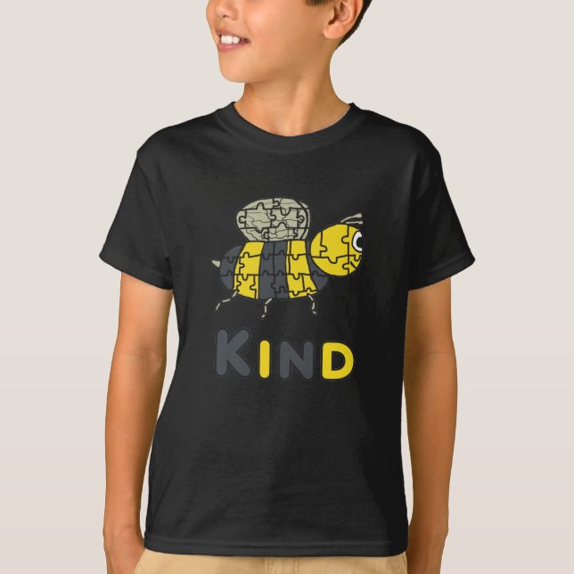 Bee Kind Puzzle T Shirt (Framsida)