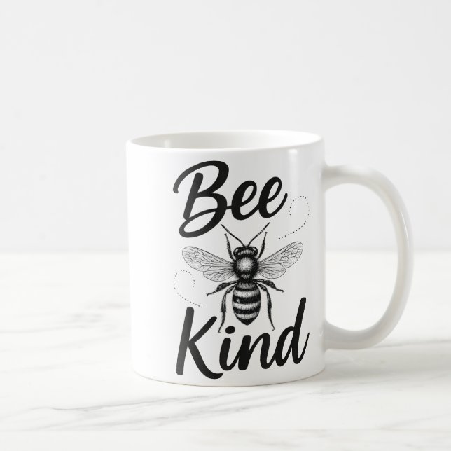 Bee Kind Sitive Quote Cute Funny Design For Kids  Kaffemugg (Höger)