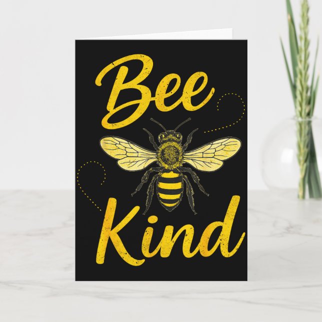 Bee Kind Sitive Quote Cute Funny Design For Kids  Kort (Framsida)