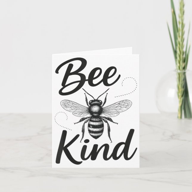 Bee Kind Sitive Quote Cute Funny Design For Kids  Kort (Framsida)
