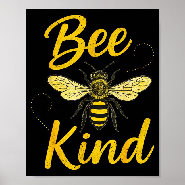 Bee Kind Sitive Quote Cute Funny Design For Kids  Poster (Framsidan)