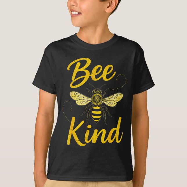 Bee Kind Sitive Quote Cute Funny Design For Kids  T Shirt (Framsida)