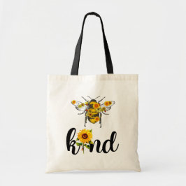 Bee Kind Sunblommornas inspirationella Blommigt Tygkasse