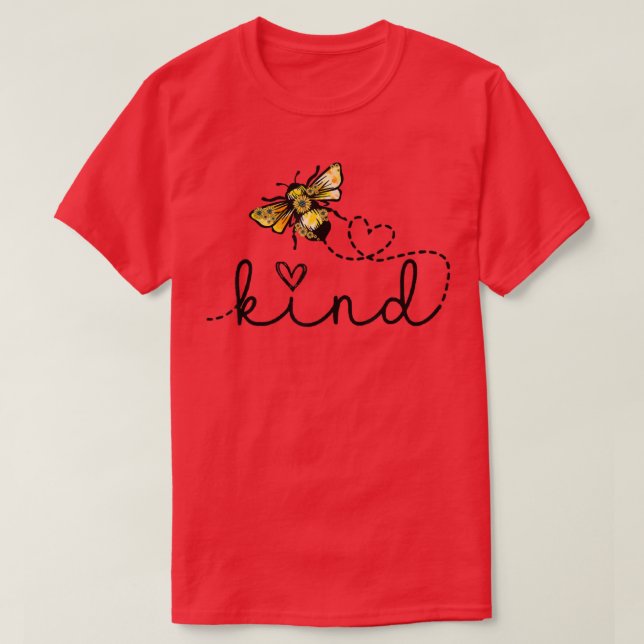Bee Kind Sunblommors Heart Kindness School Teacher T Shirt (Design framsida)