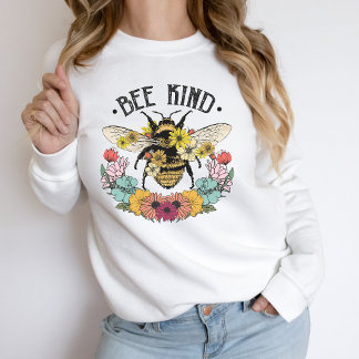 Bee Kind Sweatshirt Vintage Graphic Retro T Shirt