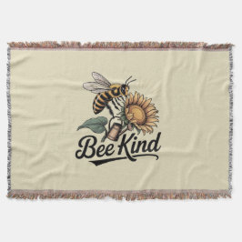 Bee Kind Throw Blanket Filt