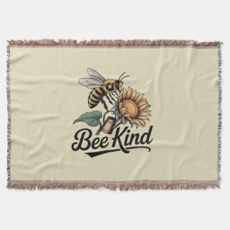Bee Kind Throw Blanket Filt