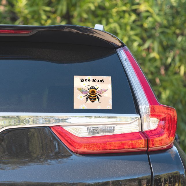 Bee Kind vinyldekal Klistermärken (Bilsidan)