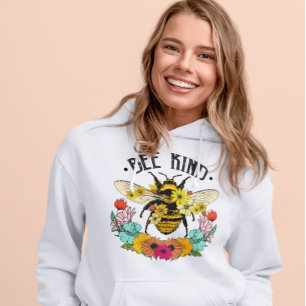 Bee Kind Wild Flowers Grafisk Casual T Shirt