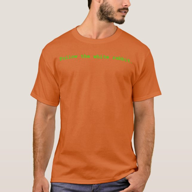 Bee Kindees PC-dator Följ den vita kaninen re T Shirt (Framsida)
