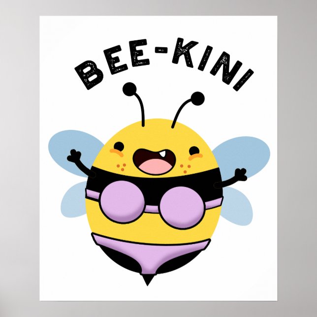 Bee-kini Funny Bee Puns Poster (Framsidan)