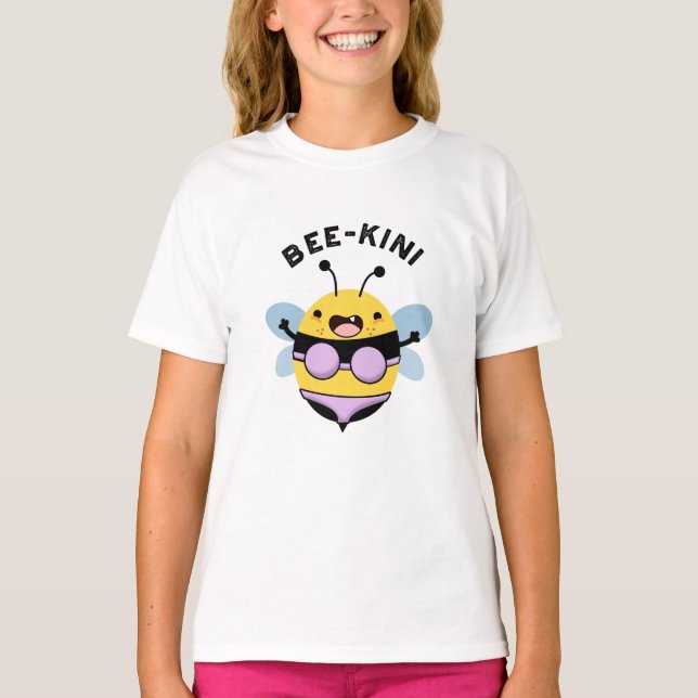 Bee-kini Funny Bee Puns T Shirt (Framsida)