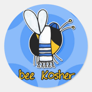 bee kosher runt klistermärke