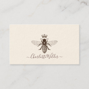 Bee Krona Logotyp Hand Lettered Script Namntecknin