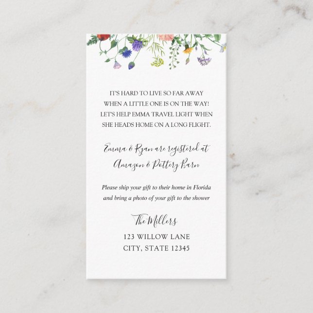 Bee Lång avstånd babydusch Tilläggskort (Framsida)