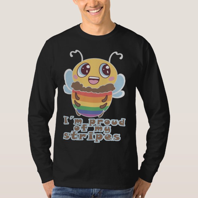 Bee LGBTQ+ LGBT LGBTQ Rainbow Bee T Shirt (Framsida)