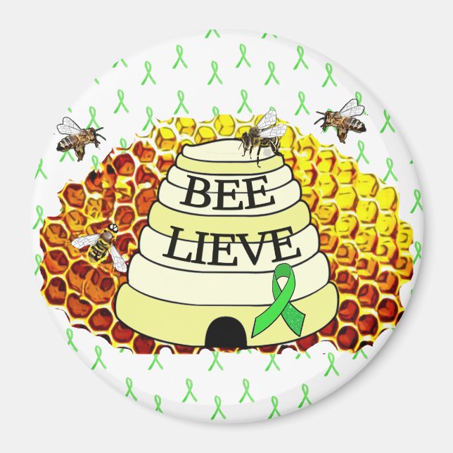 Bee-Lieve Lymesjukdom Medvetenhet Sak Magnet (Framsidan)