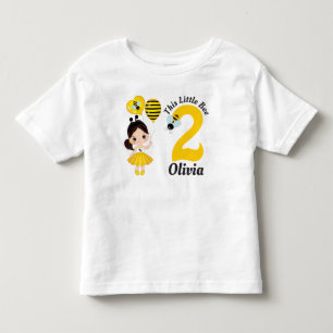 Bee Little Cute Girl Birthday Småbarn T-Shirt
