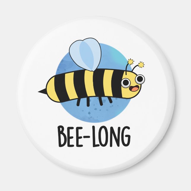 Bee-long Lundtig Insekt Bee Pun Magnet (Framsidan)