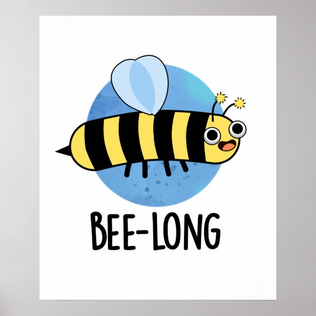Bee-long Lundtig Insekt Bee Pun Poster (Framsidan)