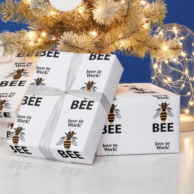Bee Love To Work Bee Presentpapper (Helgdagar)