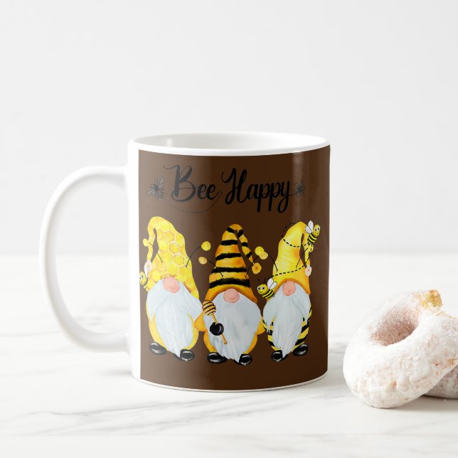 Bee Lycklig Bee Gnome Vår  Kaffemugg (Med munk)