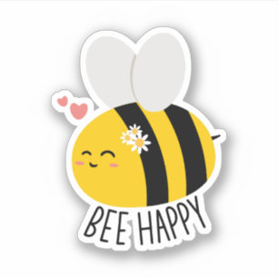 Bee Lycklig, Bee inspirational Lycklig Motivationa Klistermärken
