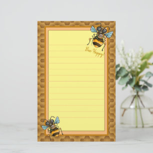 Bee Lycklig! Cute honey Bee Brevpapper