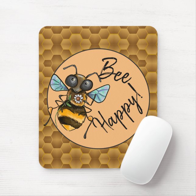 Bee Lycklig! Cute honey Bee Musmatta (Med mus)