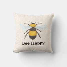 Bee Lycklig Dekorativ kudde