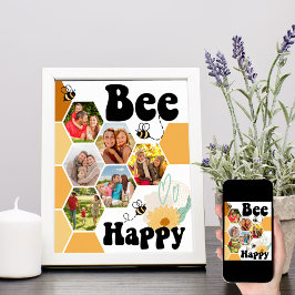 Bee Lycklig Honeycomb 6 Photo Collage Poster