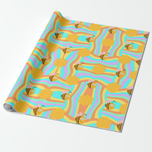 Bee Lycklig Honeycomb Presentpapper