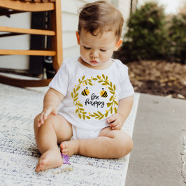 Bee Lycklig Honungsbin Gult Stars | Baby Bodykosty T Shirt