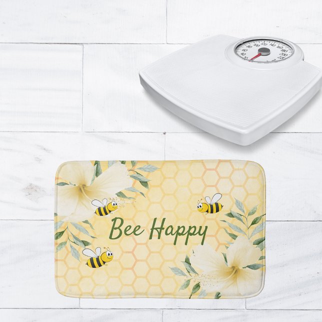 Bee Lycklig humla gult honeycomb söt Badrumsmatta (Skapare uppladdad)