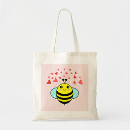 Bee Lycklig Kärlek Heart Tygkasse