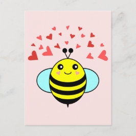 Bee Lycklig Kärlek Heart Vykort