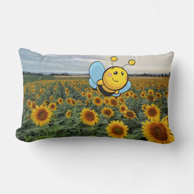Bee Lycklig Lumbarkudde (Framsida)