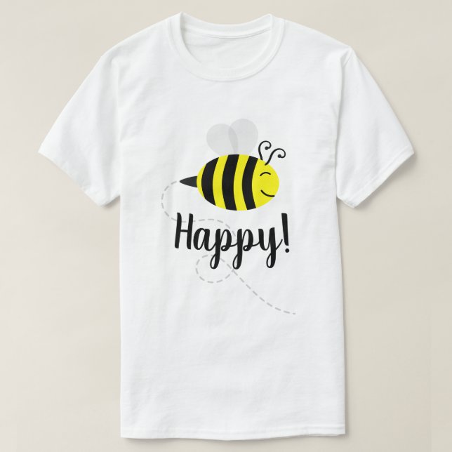"Bee Lycklig" Lycklig Bee Smile T-Shirt (Design framsida)