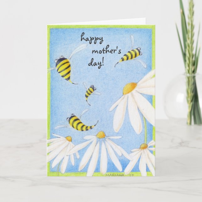 Bee Lycklig Mors dag-kort Kort (Framsida)
