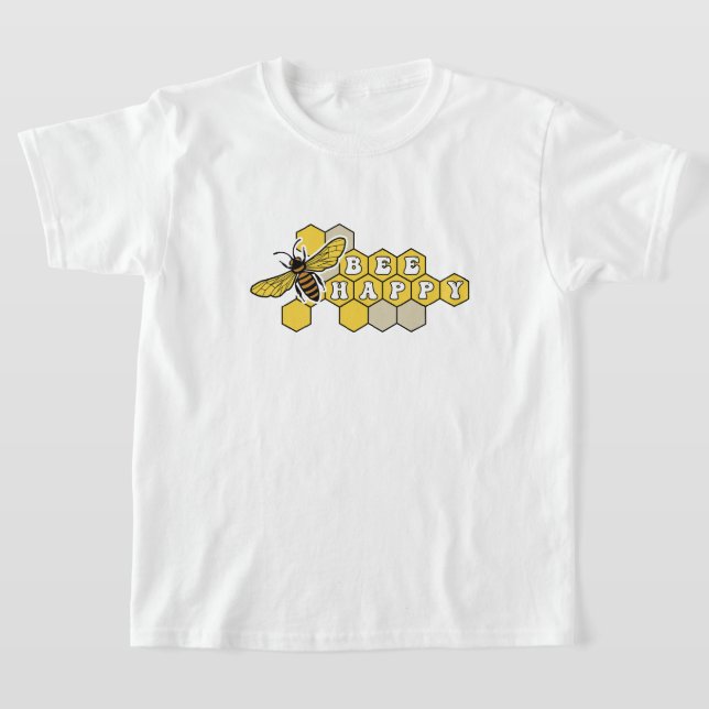 Bee Lycklig Nature's Pollinator: Gult Humla T Shirt (Laydown)